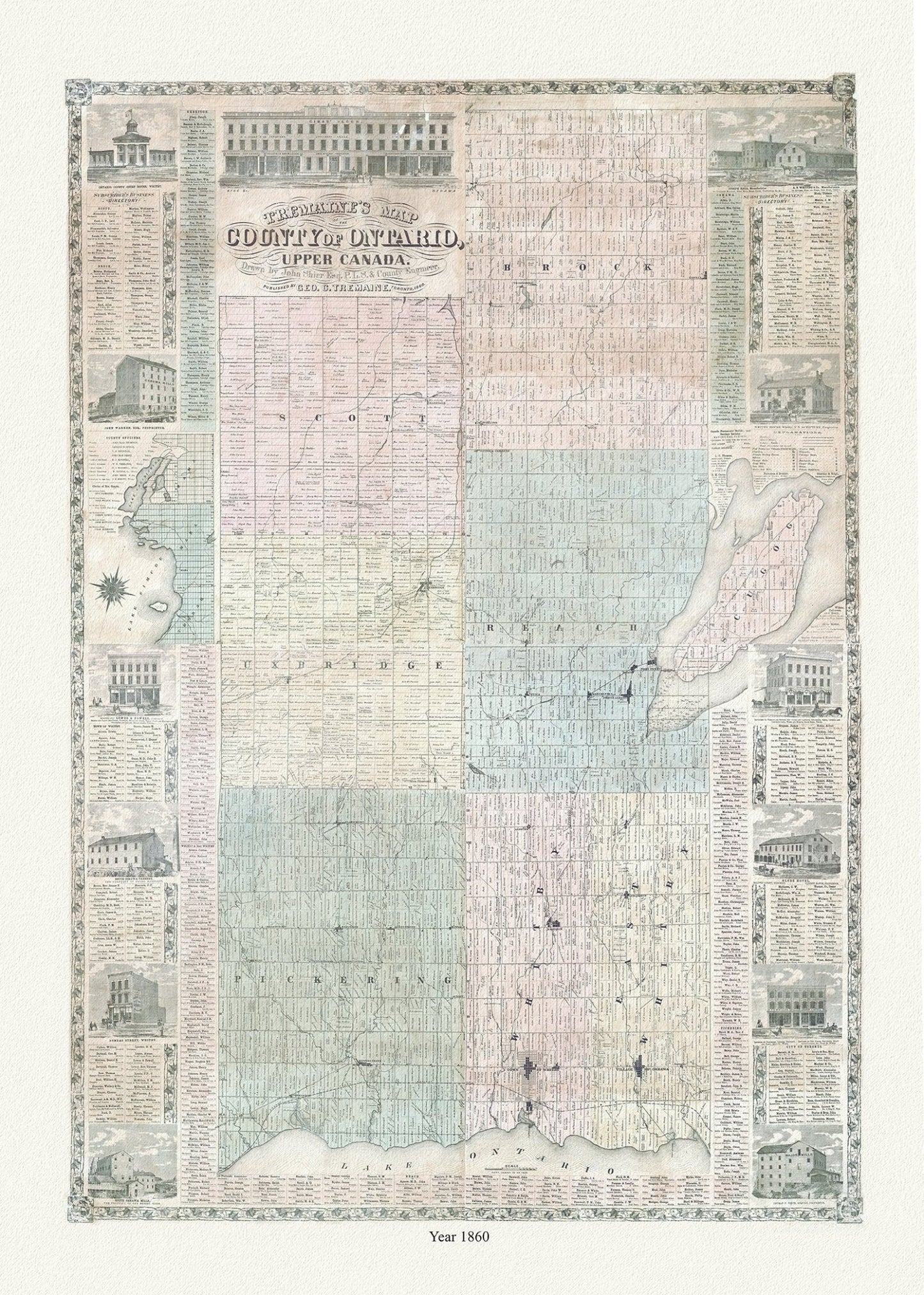 Canada: Ontario: Ontario County, Upper Canada, 1860 - The Map Chest