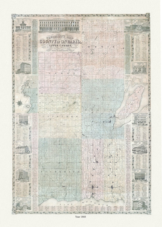Canada: Ontario: Ontario County, Upper Canada, 1860 - The Map Chest
