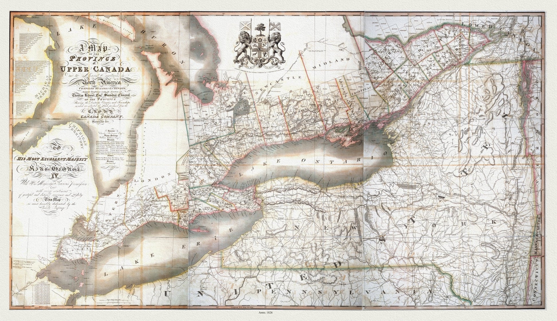 Canada: Ontario: Overall: Chewitt, A map of the province of Upper Canada and the adjacent territories in North America, 1826 - The Map Chest