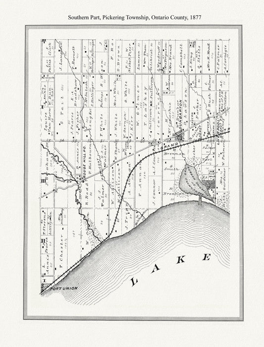 Canada: Ontario: Southern Part, Pickering Township, Ontario County, 1877 - The Map Chest