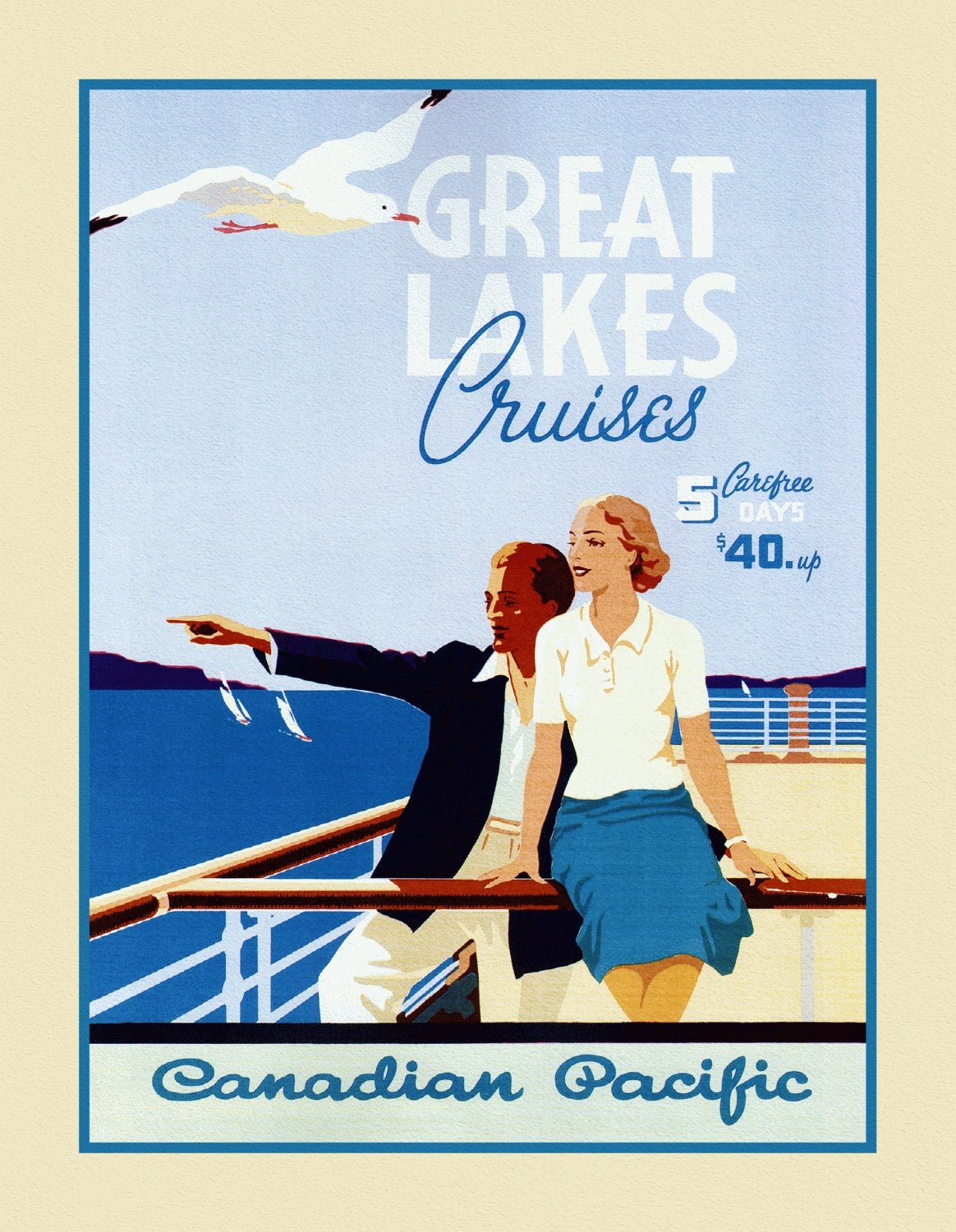 Canada: Posters: Travel: Ship, Cruise: Canadian Pacific, Great Lakes Cruises - The Map Chest