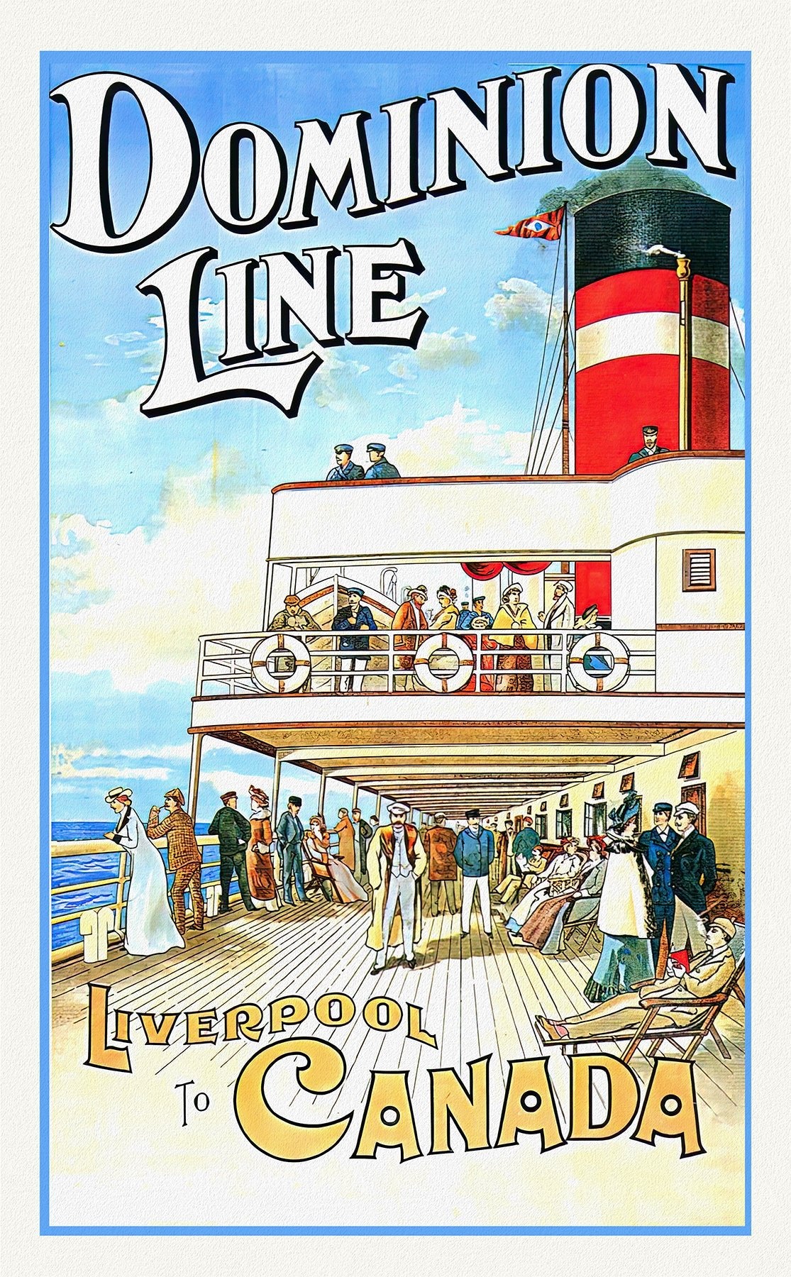 Canada: Posters: Travel: Ship, Cruise: Dominion Line, Liverpool to Canada - The Map Chest