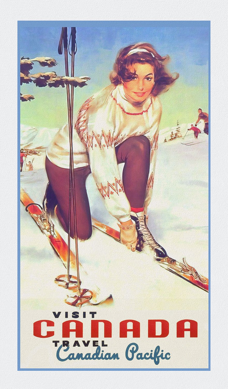 Canada: Posters: Travel: Ski, Skiing: Canadian Pacific, Visit Canada - The Map Chest