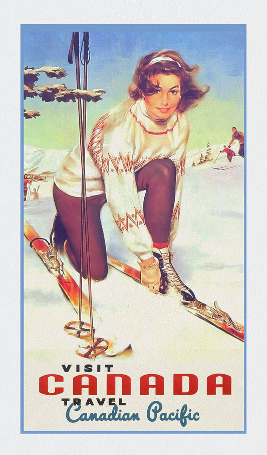 Canada: Posters: Travel: Ski, Skiing: Canadian Pacific, Visit Canada - The Map Chest