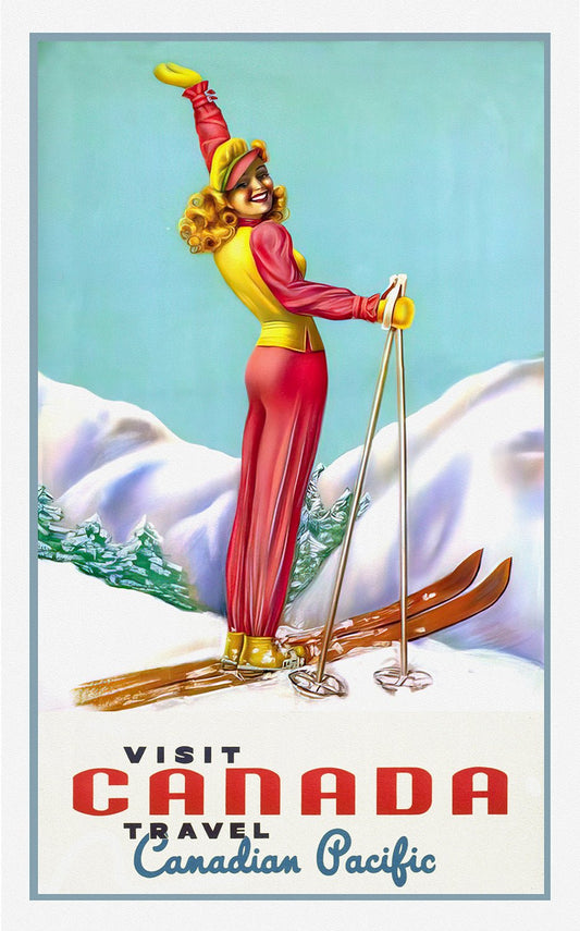 Canada: Posters: Travel: Ski, Skiing: Canadian Pacific, Visit Canada Ver. II - The Map Chest