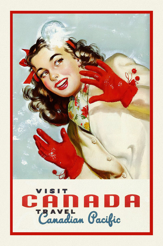 Canada: Posters: Travel: Ski, Skiing: Canadian Pacific, Visit Canada, Ver. V. 12 - The Map Chest