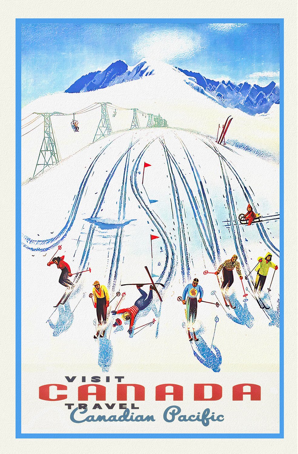 Canada: Posters: Travel: Ski, Skiing: Canadian Pacific, Visit Canada, Ver. VI - The Map Chest