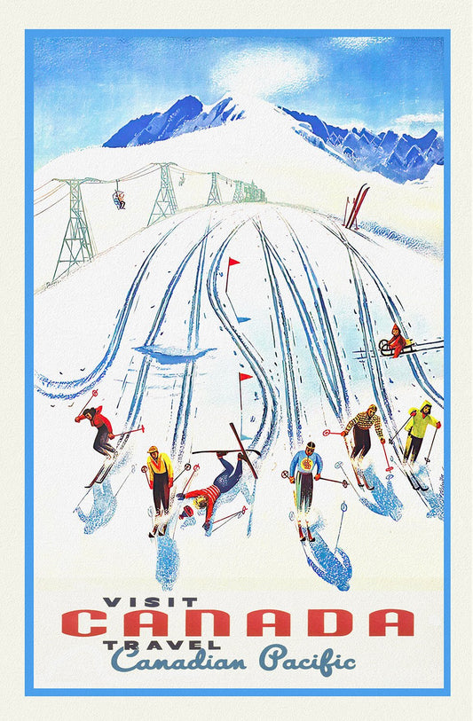Canada: Posters: Travel: Ski, Skiing: Canadian Pacific, Visit Canada, Ver. VI - The Map Chest
