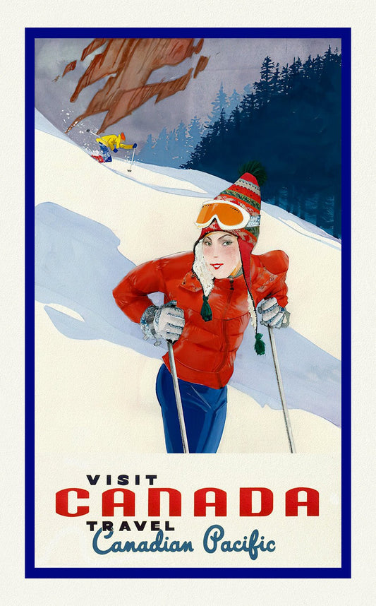 Canada: Posters: Travel: Ski, Skiing: Canadian Pacific, Visit Canada, Ver. XI - The Map Chest