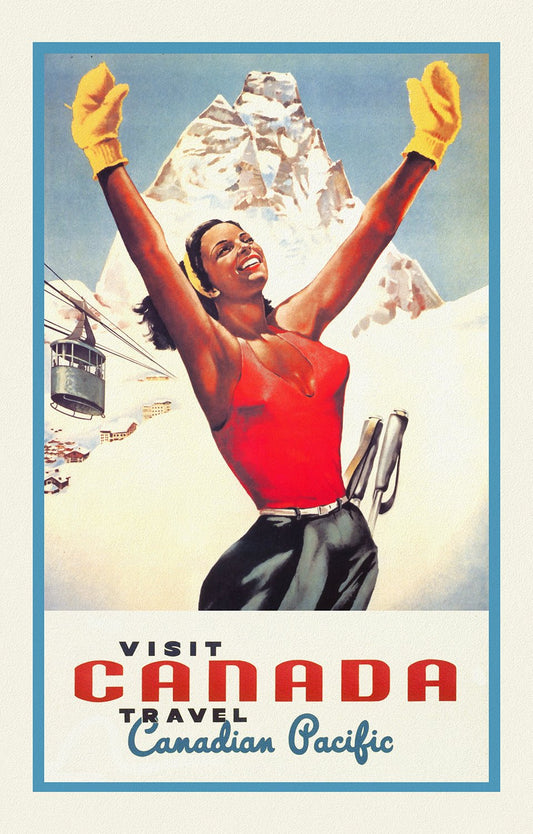 Canada: Posters: Travel: Ski, Skiing: Canadian Pacific, Visit Canada, Ver. XIII - The Map Chest