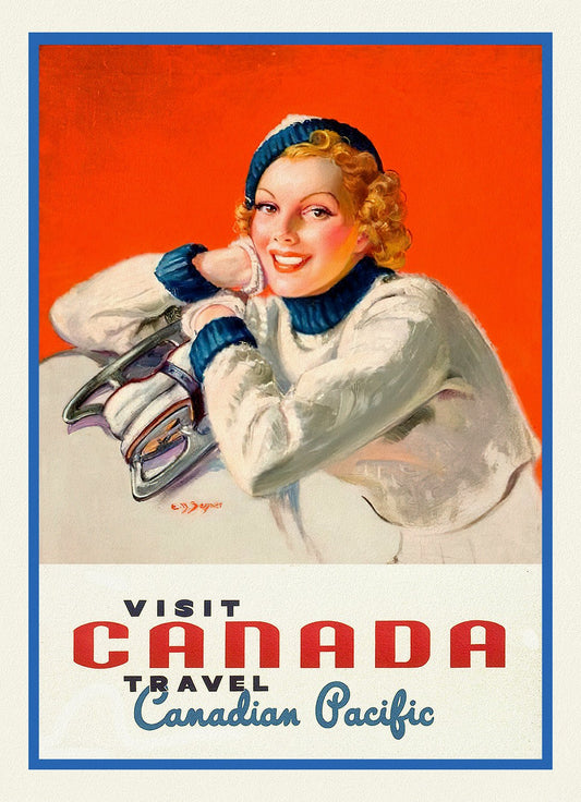 Canada: Posters: Travel: Ski, Skiing: Canadian Pacific, Visit Canada, Ver. XVIII - The Map Chest