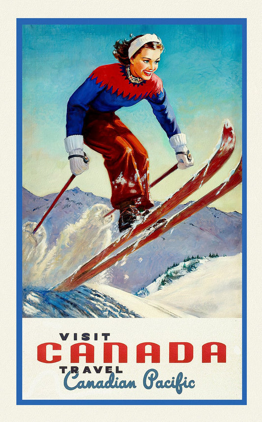 Canada: Posters: Travel: Ski, Skiing: Canadian Pacific, Visit Canada, Ver. XVIV - The Map Chest