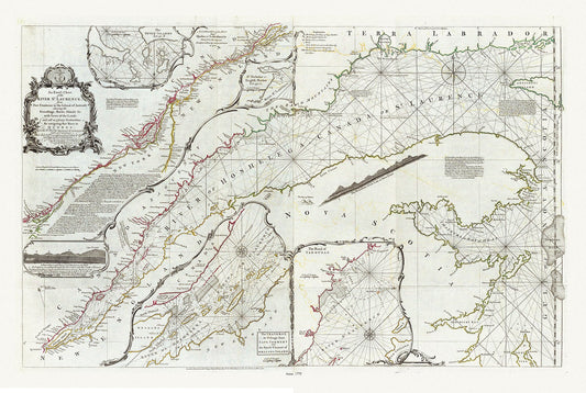Canada: Quebec: St. Lawrence River Valley: Jefferys, An Exact Chart of the River St. Laurence, 1775 - The Map Chest