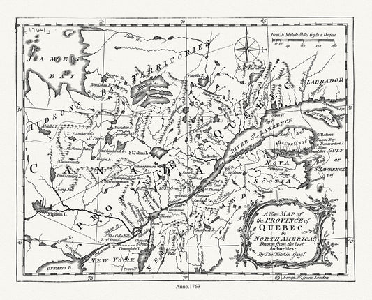 Canada: Quebec: St. Lawrence River Valley: Kitchin, A new map of the province of Quebec in North America, 1763 - The Map Chest