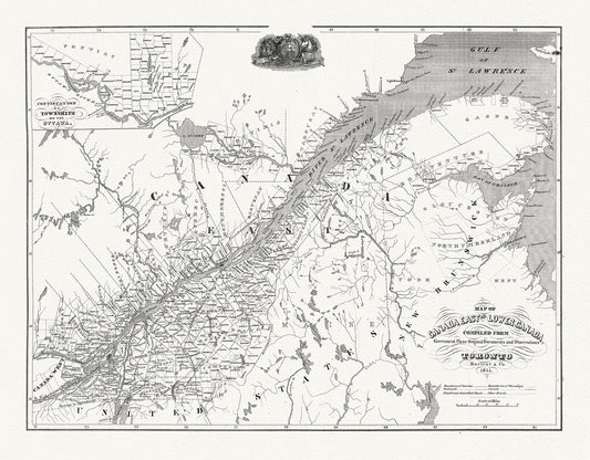 Canada: Quebec: St. Lawrence River Valley: Maclear, Map of Canada east or lower Canada, 1850 - The Map Chest