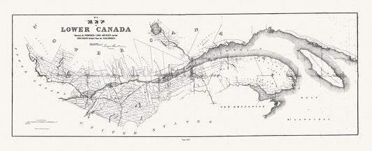 Canada: Quebec: St. Lawrence River Valley: Map of Lower Canada shewing the proposed land agencies and the townships 19 x 52" distinct from the seigniories,1857 - The Map Chest