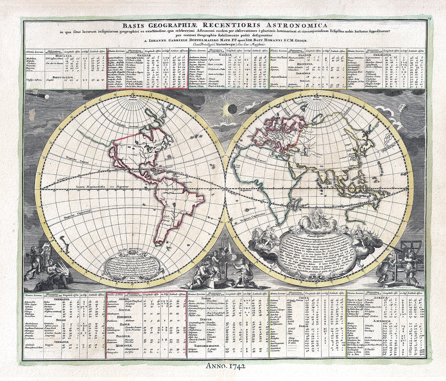 Celestial: Basis Geographiae Recentioris Astronomia, 1742, Doppelmayr auth. - The Map Chest