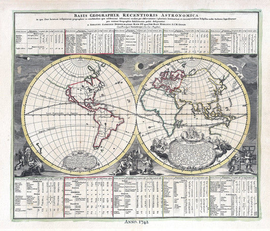 Celestial: Basis Geographiae Recentioris Astronomia, 1742, Doppelmayr auth. - The Map Chest