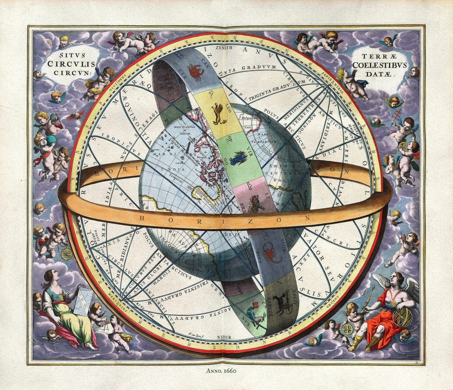 Celestial: Cellarius, Harmoni Macrocosmica XI, 1660 - The Map Chest