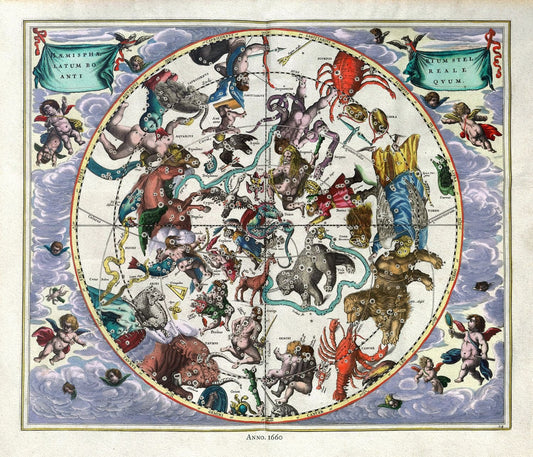 Celestial: Cellarius, Harmoni Macrocosmica XXIV, 1660 - The Map Chest