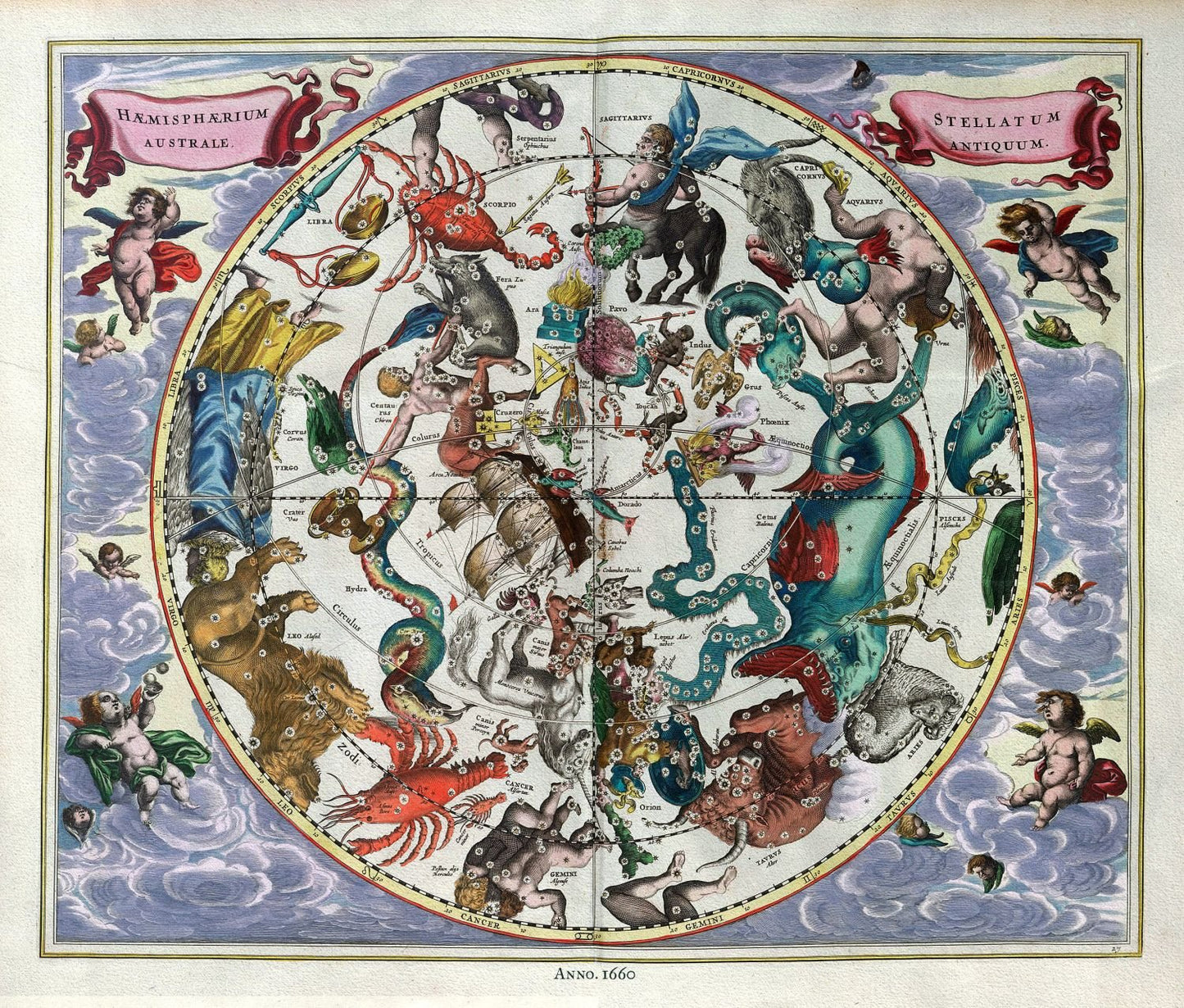 Celestial: Cellarius, Harmoni Macrocosmica XXVII, 1660 - The Map Chest
