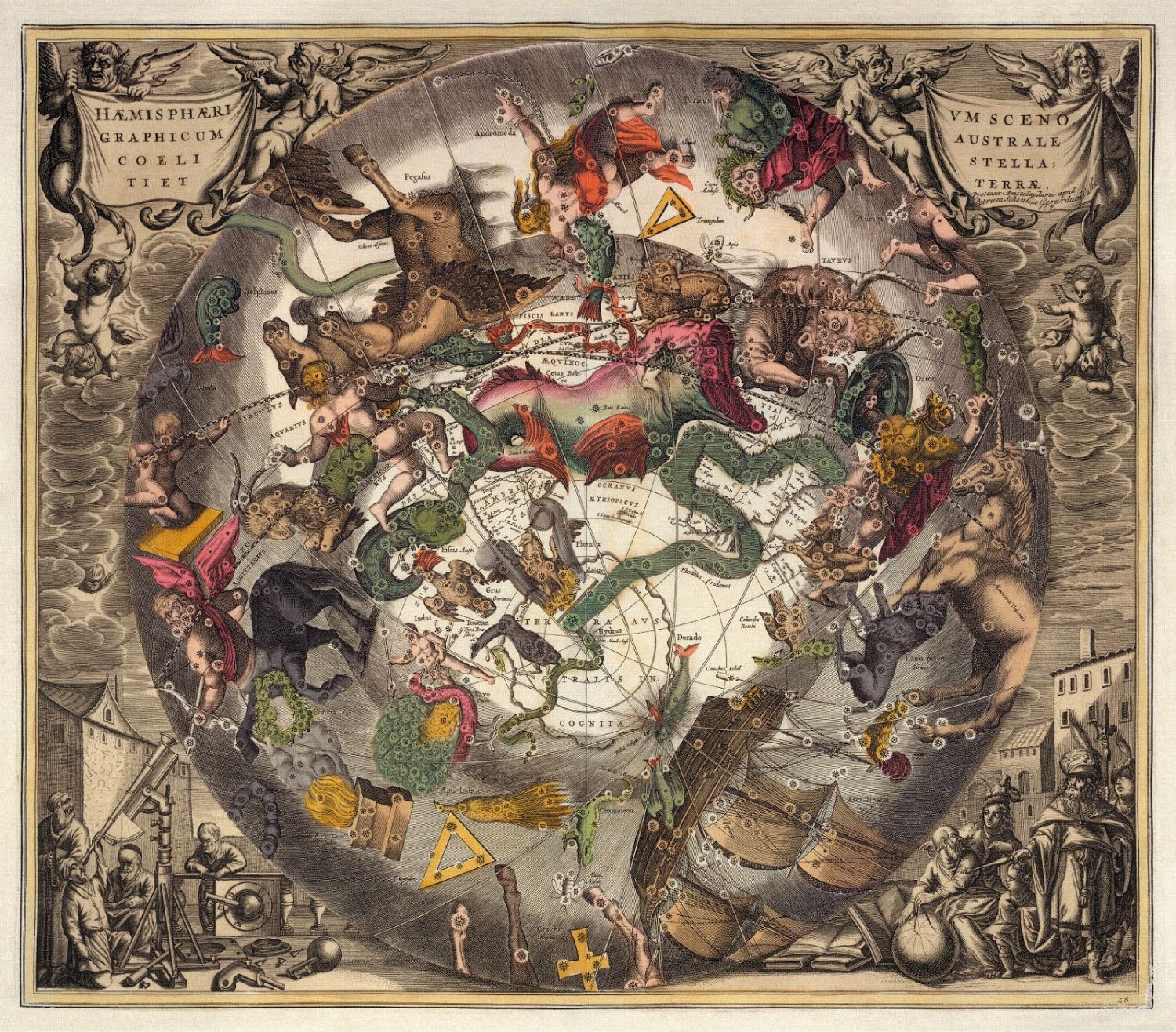 Celestial: Cellarius, Harmoni Macrocosmica XXXIII, 1660 - The Map Chest