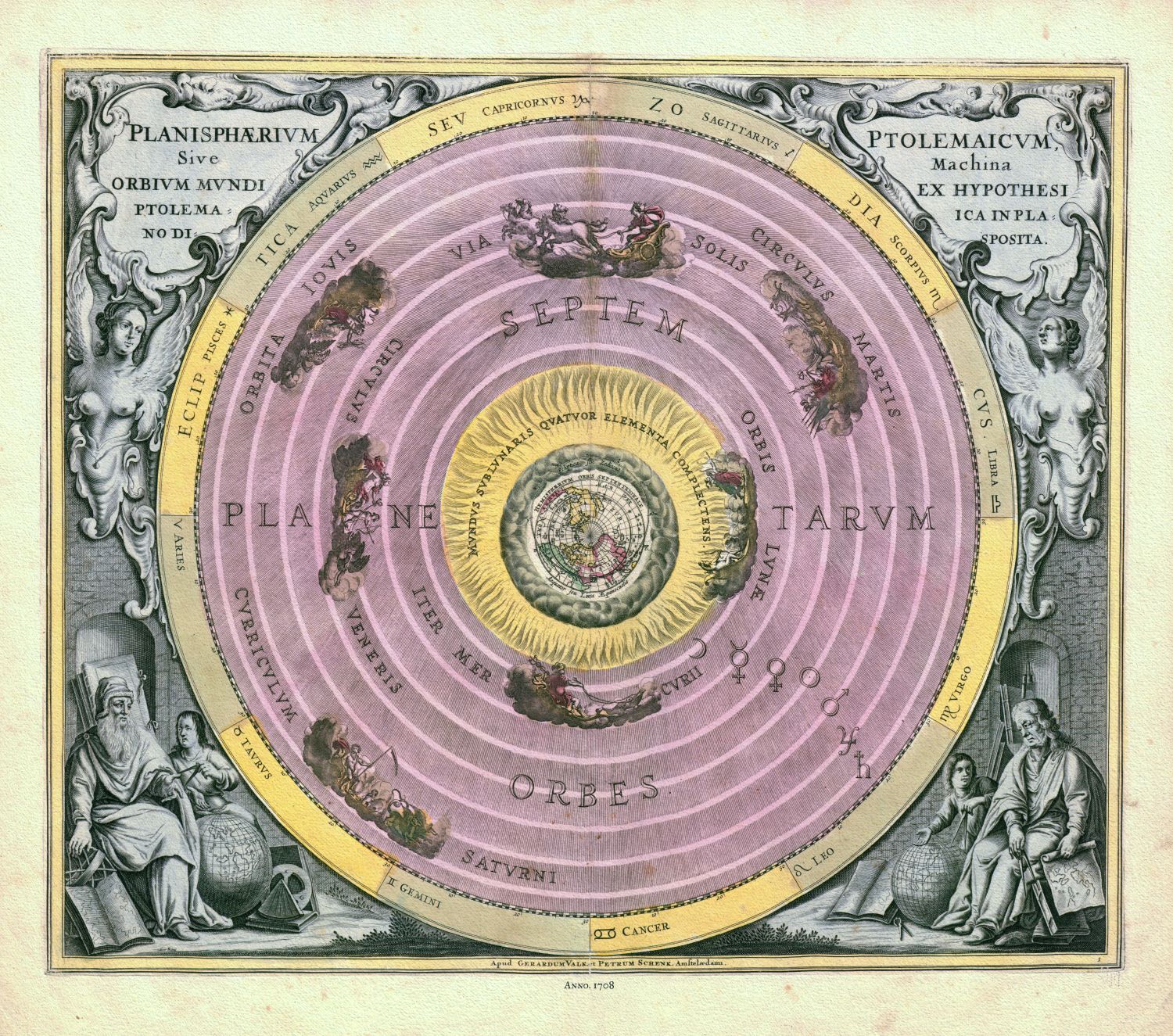 Celestial: Cellarius, Harmonia macrocosmica , Plate I, 1708 - The Map Chest
