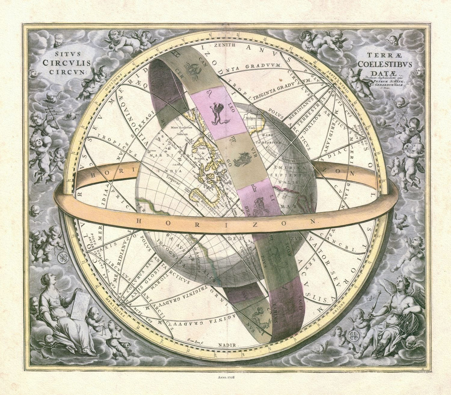 Celestial: Cellarius, Harmonia Macrocosmica , Plate XI, 1708 - The Map Chest