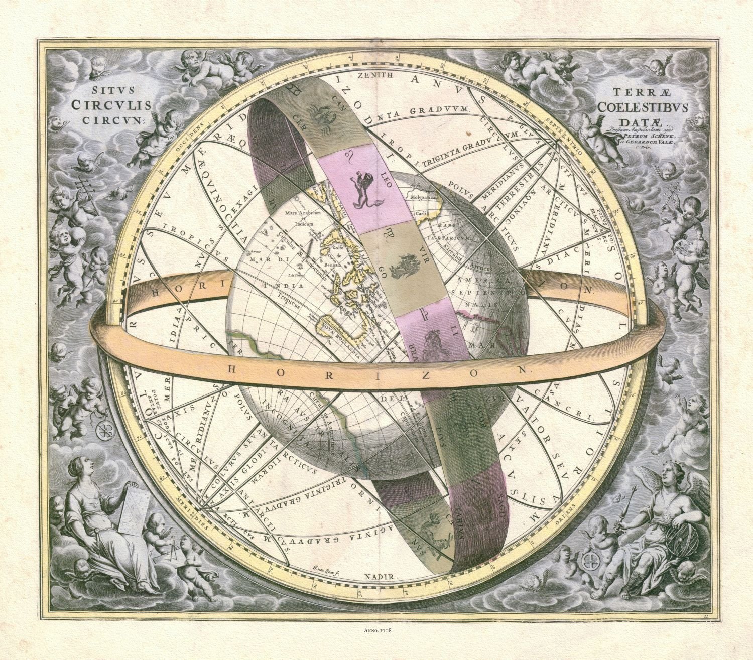 Celestial: Cellarius, Harmonia Macrocosmica , Plate XI, 1708 - The Map Chest