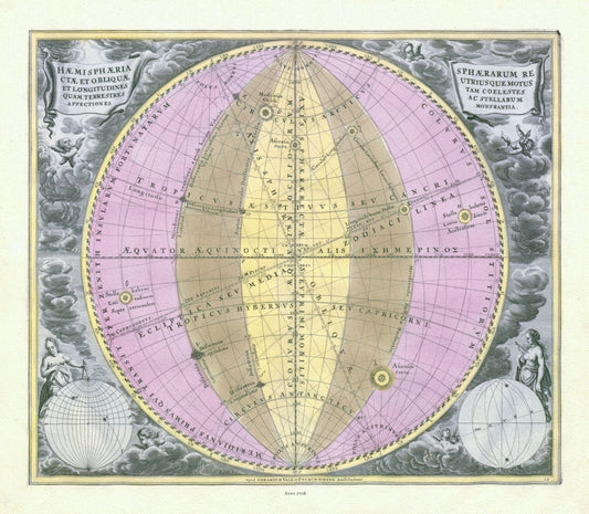 Celestial: Cellarius, Harmonia macrocosmica , Plate XII, 1708 - The Map Chest