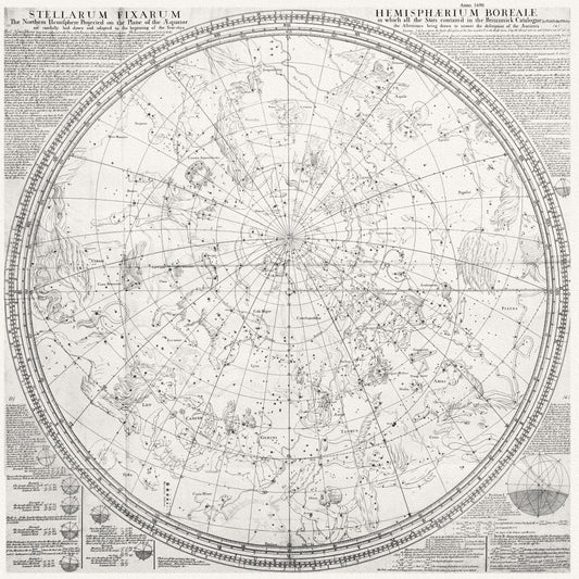 Celestial: Constellation: Constellation, Northern Sky, Stellarum fixarum hemisphaerium boreale, 1690 Halley, Senex auths. - The Map Chest