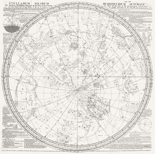 Celestial: Constellation: Southern Sky, Stellarum fixarum hemisphaerium australe, 1692, Halley, Senex auths. - The Map Chest