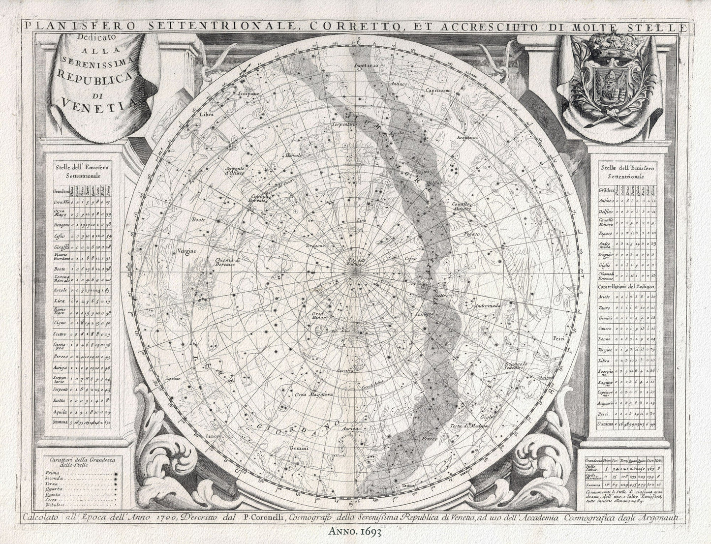 Celestial: Coronelli, Celestial III, 1693, - The Map Chest