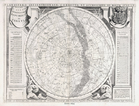 Celestial: Coronelli, Celestial III, 1693, - The Map Chest