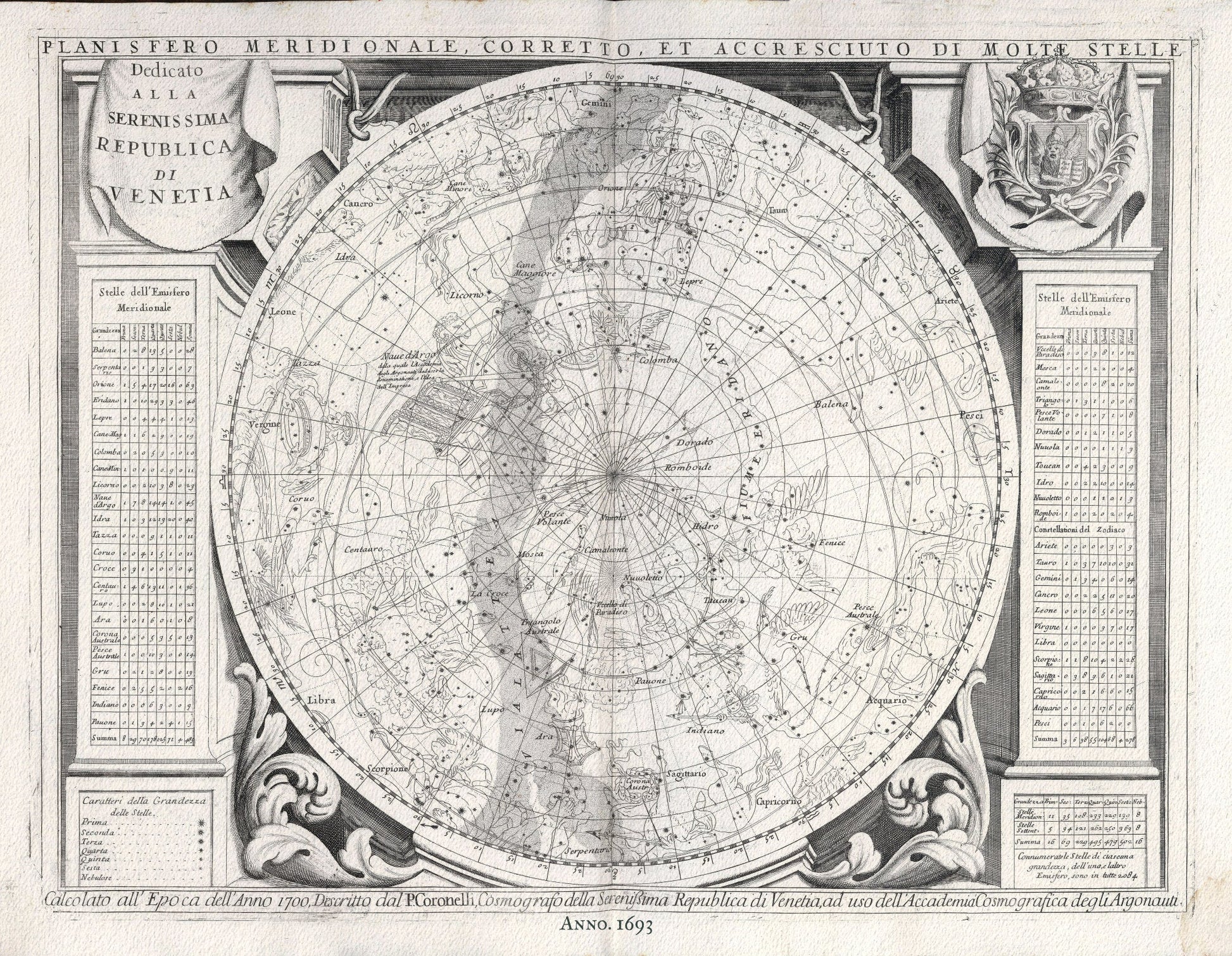Celestial: Coronelli, Celestial IV, 1693, - The Map Chest