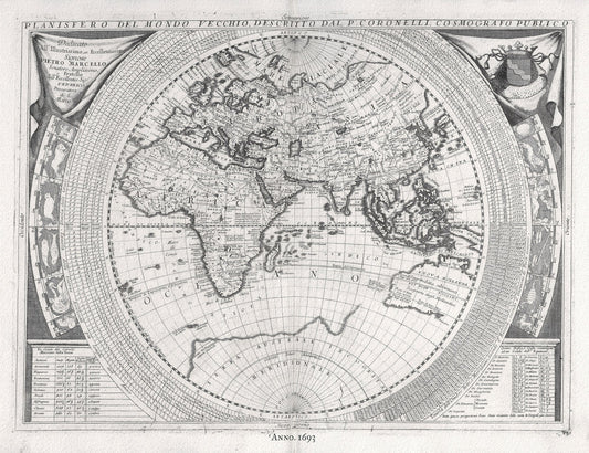 Celestial: Coronelli, Celestial & World, 1693, - The Map Chest