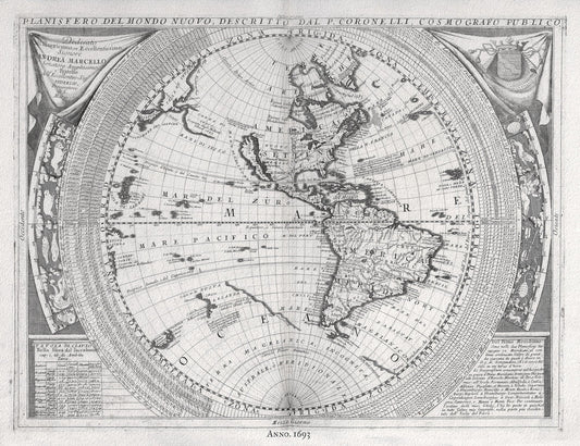 Celestial: Coronelli, Celestial & World III, 1693, - The Map Chest