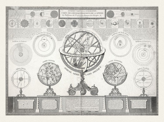 Celestial: Delemarche - Celestial, Terrestial,Armillary Spheres,1797 - The Map Chest