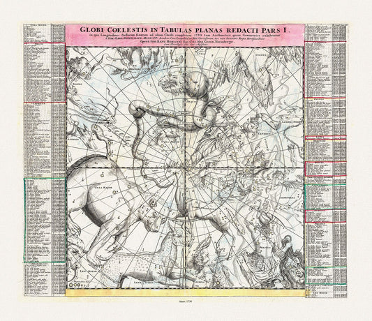 Celestial: Doppelmayr et Homann, Globi Coelestis in Tabulas Planas Redacti Pars I, 1730 - The Map Chest