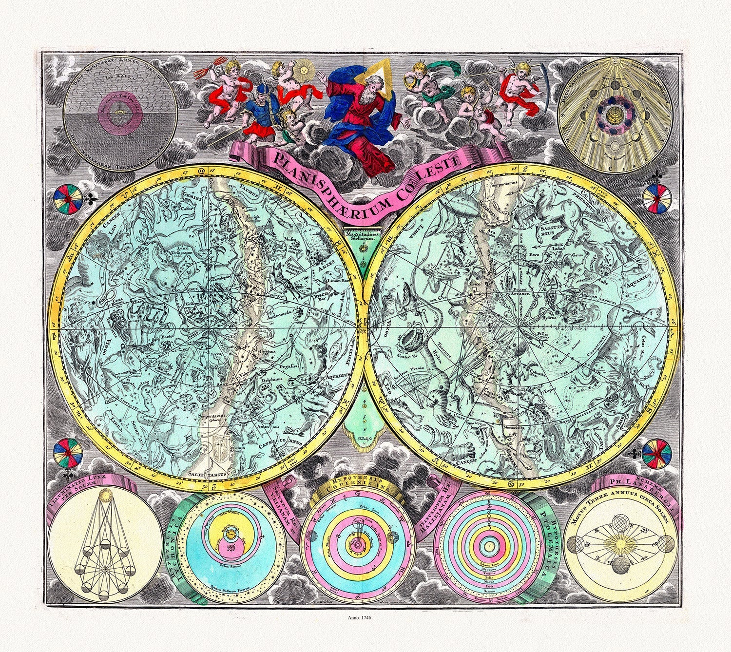Celestial: Doppelmayr et Homann, Planisphere Coeleste, 1746 - The Map Chest