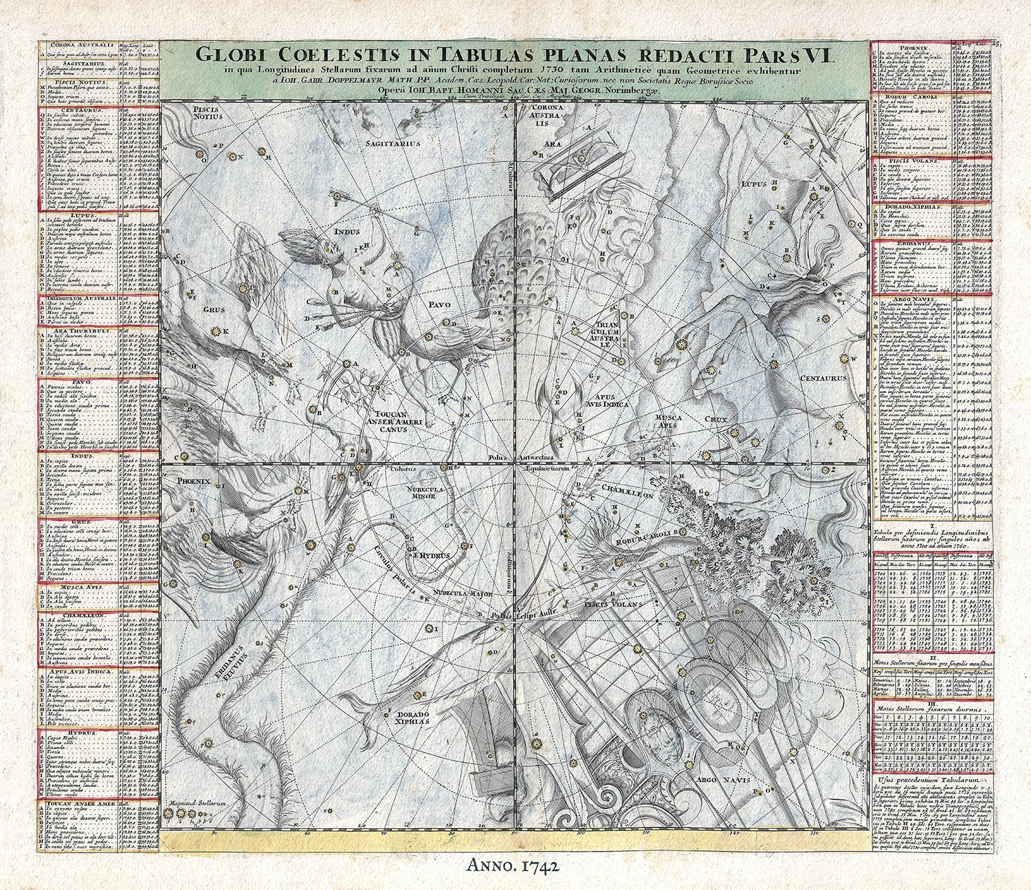 Celestial: Globi Coelestis in Tabula Planas Redacti Pars VI, 1742, Doppelmayr auth. - The Map Chest