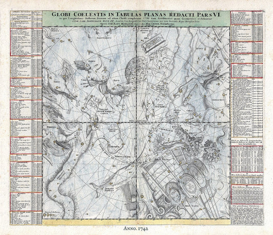Celestial: Globi Coelestis in Tabula Planas Redacti Pars VI, 1742, Doppelmayr auth. - The Map Chest