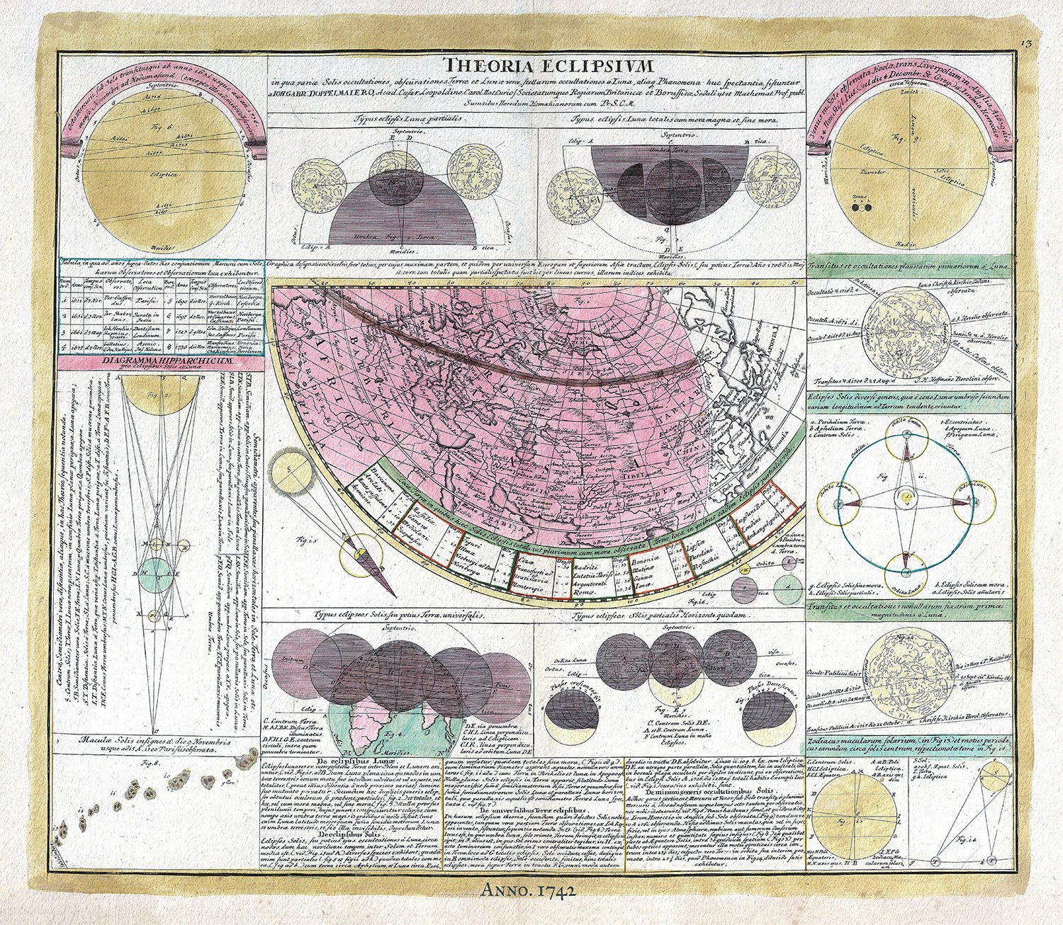 Celestial: Theoria Eclipsium,1742, Doppelmayr auth. - The Map Chest