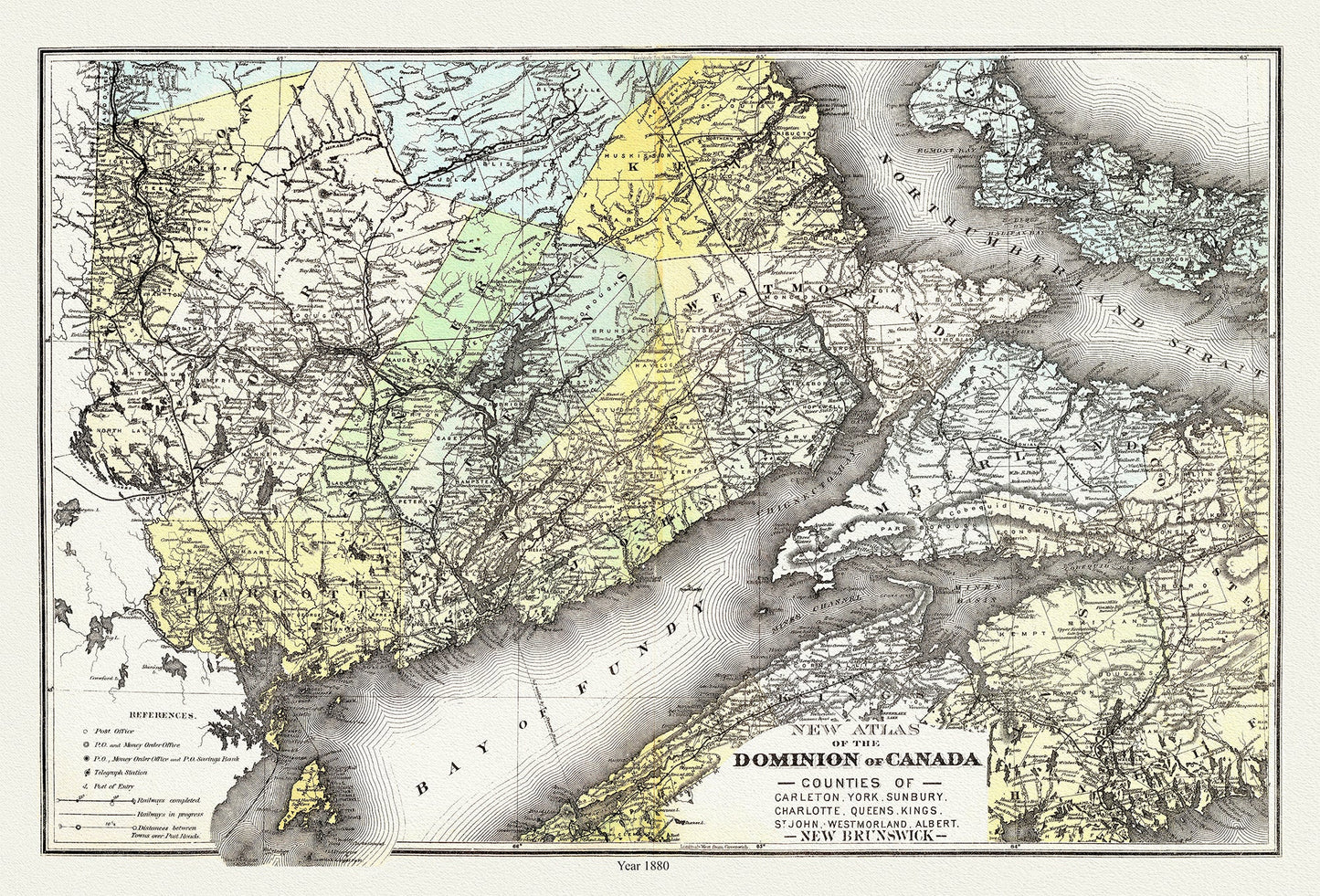 Dominion of Canada around the Bay of Fundy, 1880 - The Map Chest