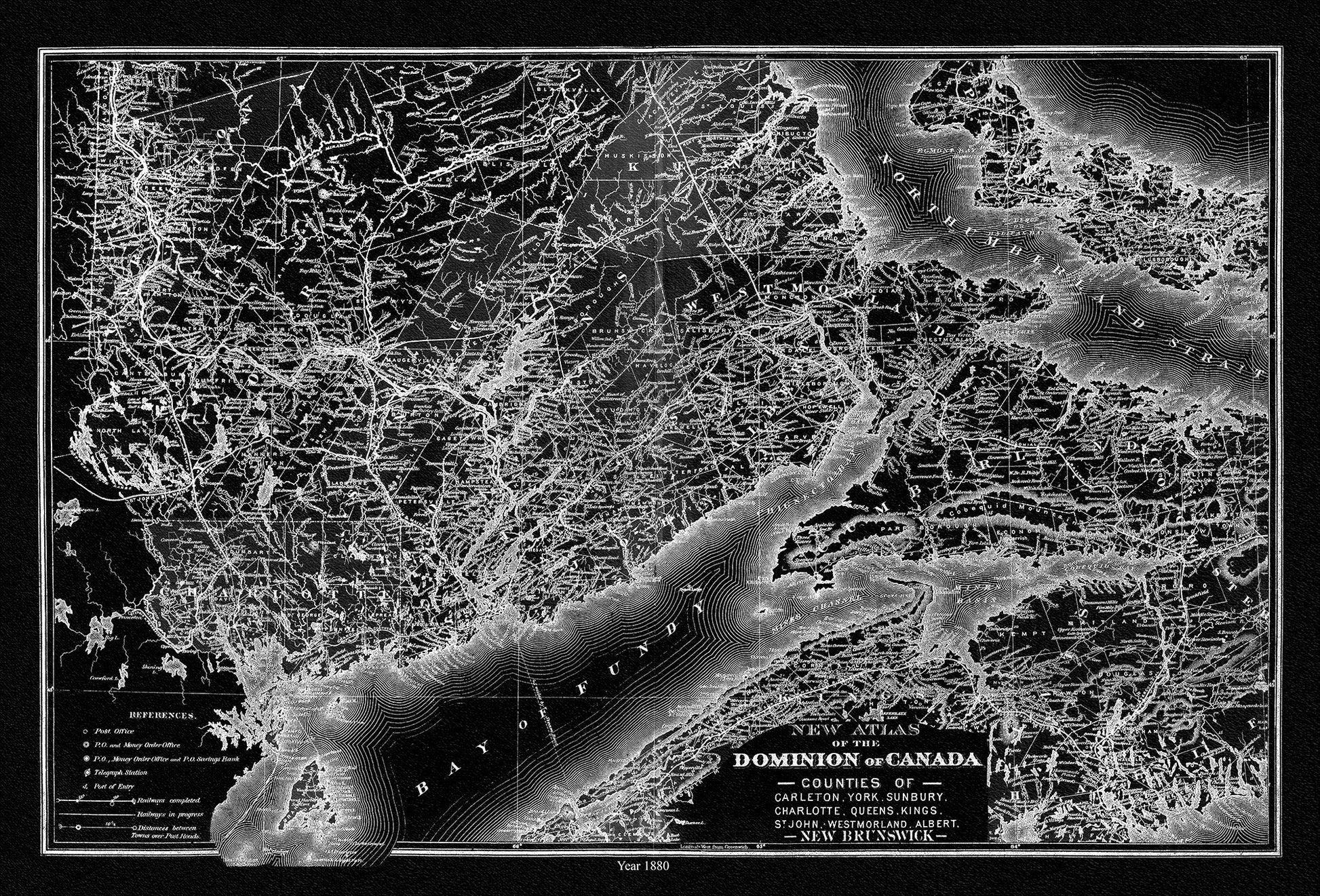 Dominion of Canada around the Bay of Fundy, 1880 Ver.BWI - The Map Chest
