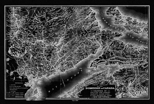 Dominion of Canada around the Bay of Fundy, 1880 Ver.BWI - The Map Chest