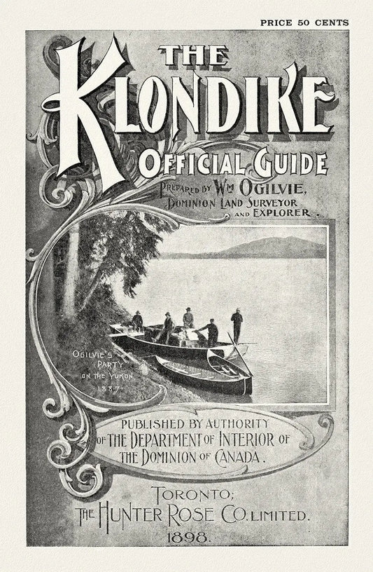 The Klondike Official Guide, 1898, travel poster on heavy cotton canvas, 45 x 65 cm, 18 x 24" approx. - Image #1