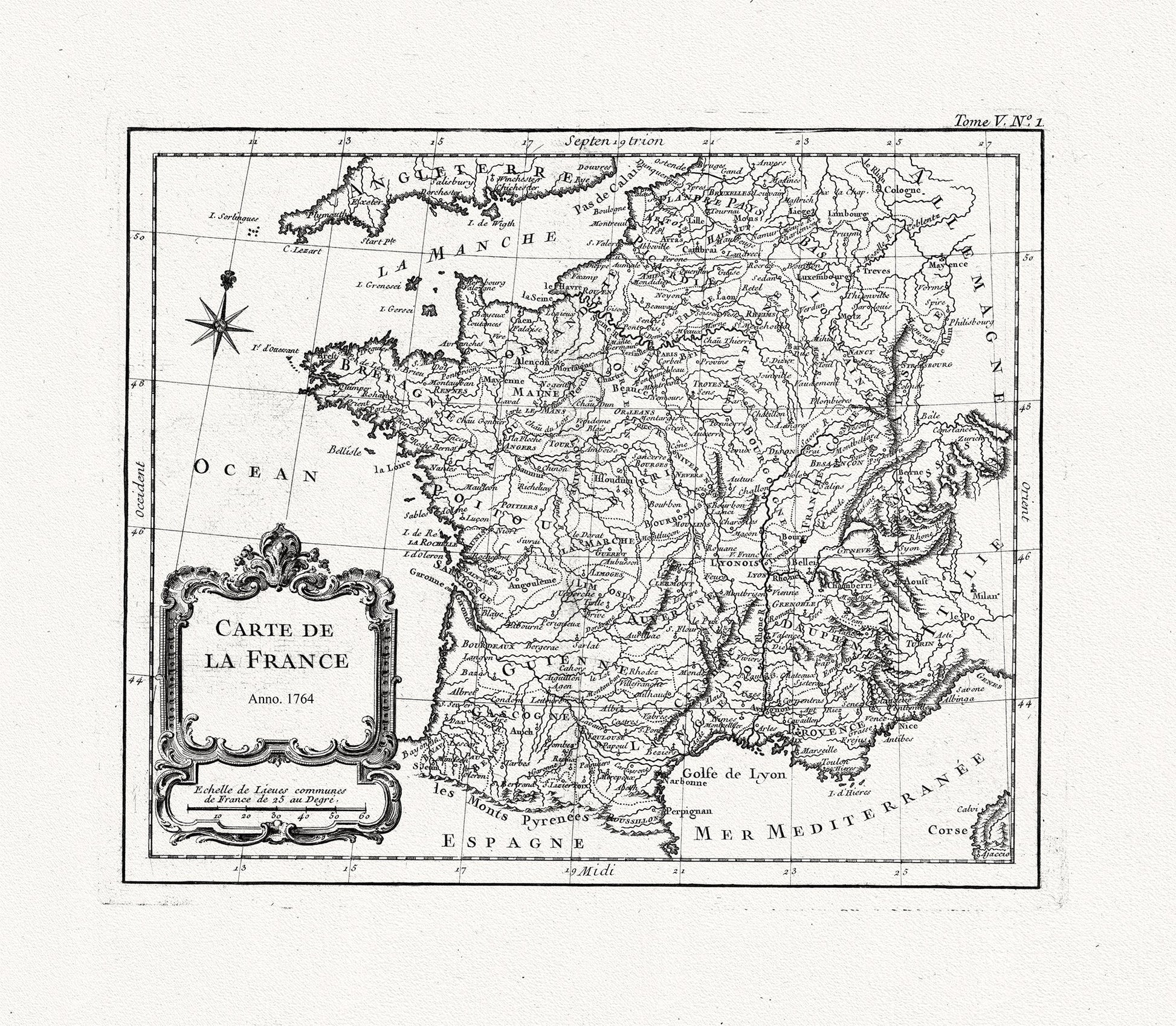 Europe: Bellin, Carte de la France, 1764 - The Map Chest