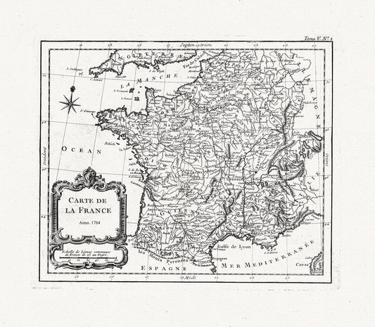 Europe: Bellin, Carte de la France, 1764 - The Map Chest