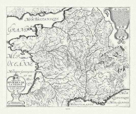 Europe: Carte des Rivieres de la France,1634, Sanson auth. - The Map Chest